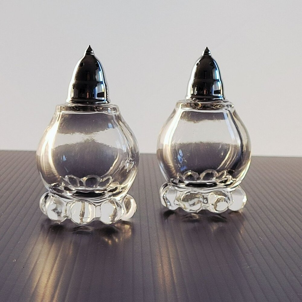 Imperial Glass Candlewick Clear Salt & Pepper Shakers, Vintage c1936-84 USA Made - Picture 1 of 6